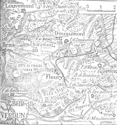 Verdun linea del fronte al 25 ottobre 1916